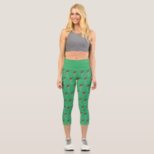 Green Golf Themed Capri Leggings