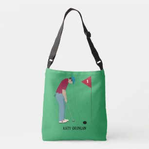 Green Golf Themed Crossbody Bag