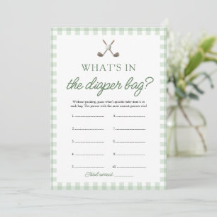 Green Golf What's In The Diaper Bag Baby Shower Invitation
