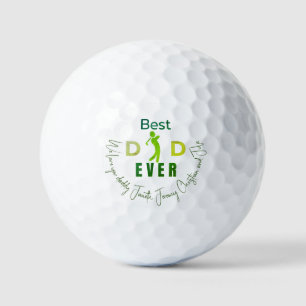Green Golfer Best Dad Ever Cool Modern Fathers Day Golf Balls