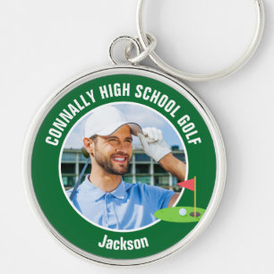 Green Golfer Photo High School Golf Team Keychain