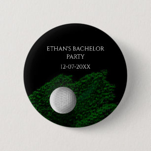Green golfers course golf ball golf bachelor party 2 inch round button