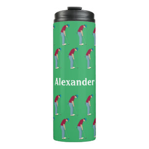 Green Golfers Putting Thermal Tumbler