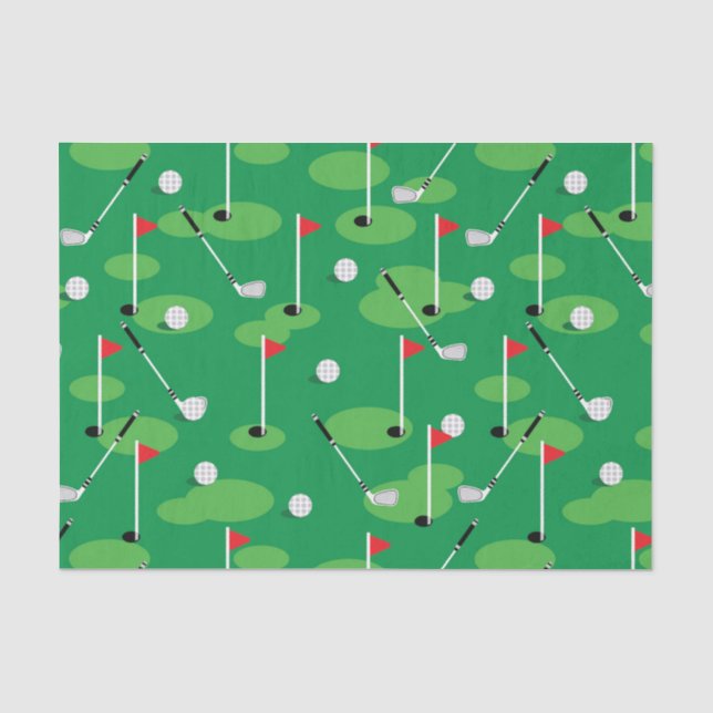 Green Golfers  Tissue Paper (Front)