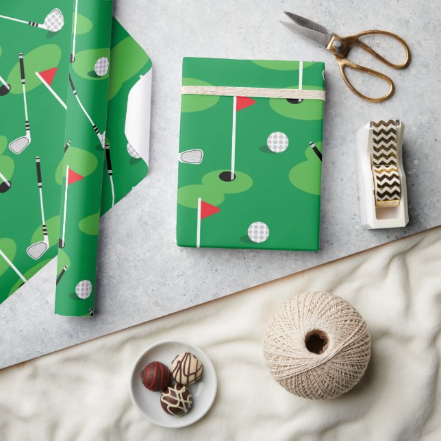 Green Golfers  Wrapping Paper (Crafts)
