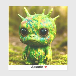 Green Goo Monster – Creepy Cute Canvas Print
