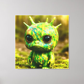 Green Goo Monster – Creepy Cute Canvas Print