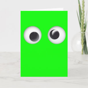 Green Googly Eyes Halloween Card