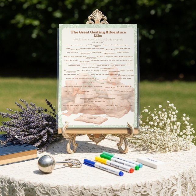 Green Goose Libs Baby Shower Group game (Green Goose Libs Baby Shower Group game Acrylic Sign)