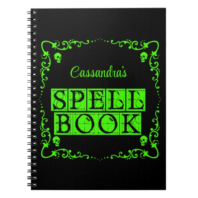 Green Goth Spell Book Personalized (Front)