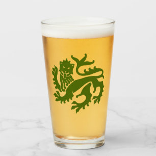 Green Gothic Revival Lion Glass