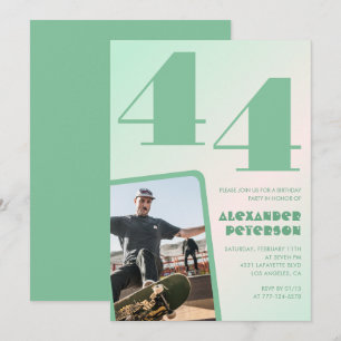 Green gradient 44th birthday invitations Boy Photo