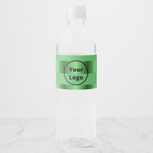 Green gradient business pattern water bottle label