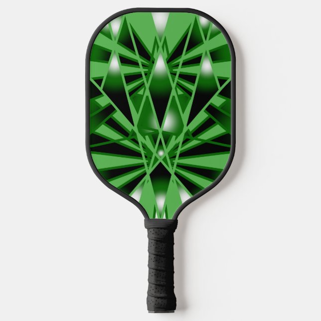 Green Gradient Colour Fill Art Perspective Drawing Pickleball Paddle (Front)