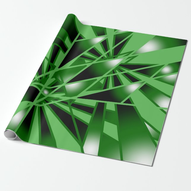 Green Gradient Colour Fill Art Perspective Drawing Wrapping Paper (Unrolled)