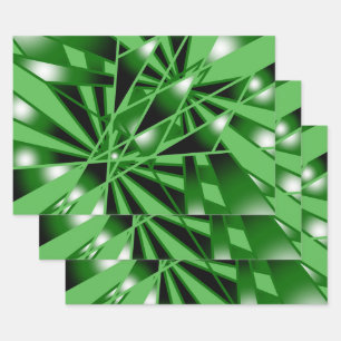 Green Gradient Colour Fill Art Perspective Drawing Wrapping Paper Sheet