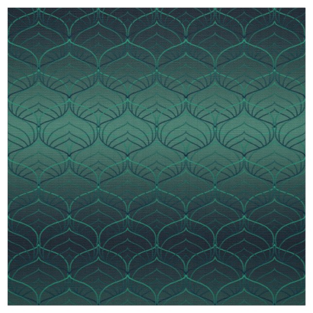 Green gradient in art deco style. fabric (Swatch)