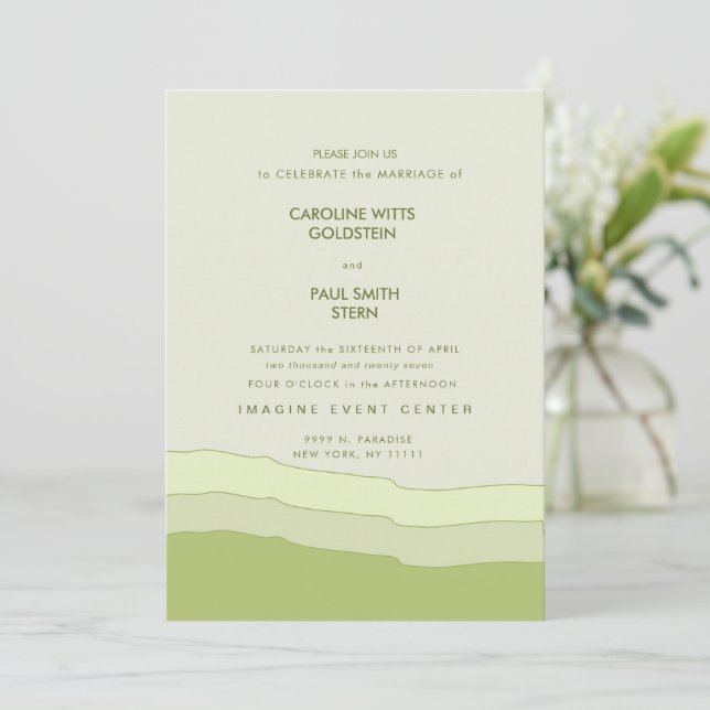Green Gradient Minimalist Elegant Pale Pastel Back Announcement (Standing Front)