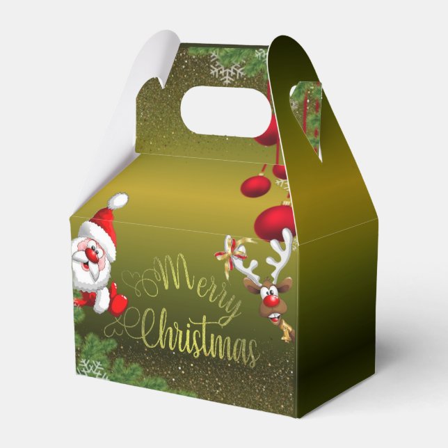 green gradient of papa Noel Favor Box (Front Side)