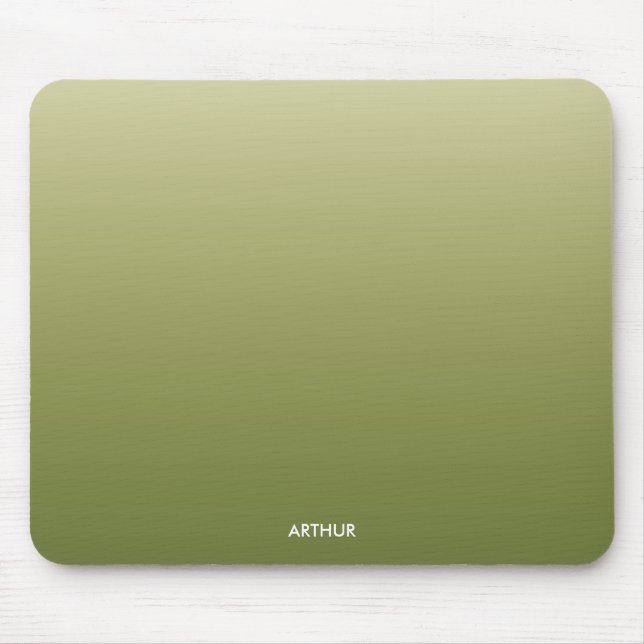 Green Gradient Ombre Personalized Mouse Pad (Front)