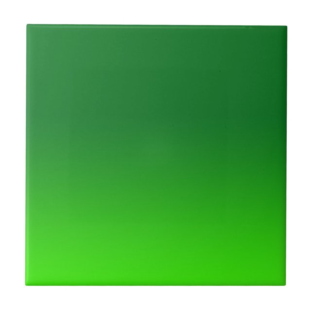 Green Gradient Ombre Vivid Modern Simple Tile (Front)