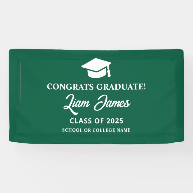 Green graduate Congratulations on your graduation  Banner (Horizontal)