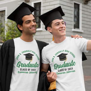 Green Graduate Custom School 2025 Graduation Tri-Blend Shirt