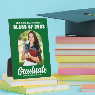 Green Graduate Modern Arch Graduation Photo Plaque