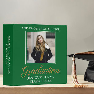 Green Graduation 2025 Classic Graduate Photo Album Binder