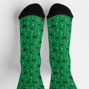 Green Graduation Caps and Ribbon Socks