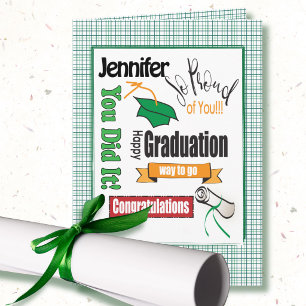 Green Graduation Card to Personalize