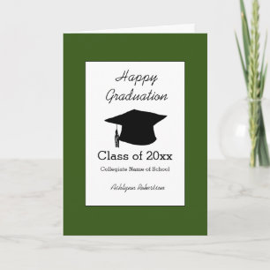 Green Graduation Class of 2025 Card