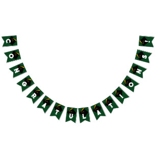 Green Graduation Congrats Decoration Bunting Flags