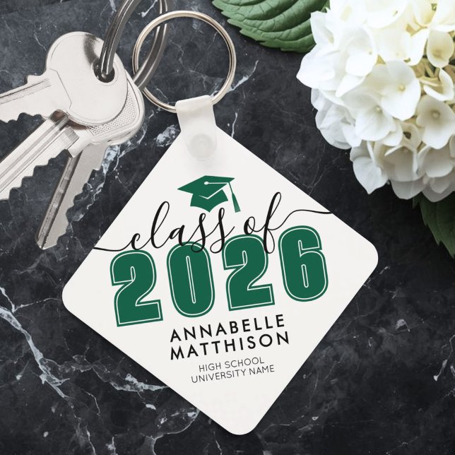 Green Graduation Keychain (Graduate Green Graduation keychain)