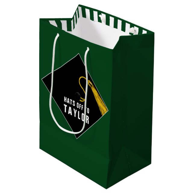 Green Graduation Medium Gift Bag (Front Angled)