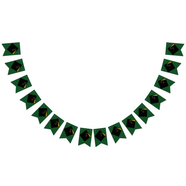 Green graduation party bunting flags (All)