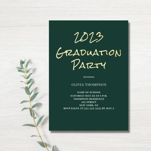  Green Graduation Party Foil Invitation (Creator Uploaded)