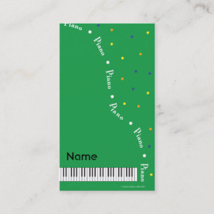 Green Grand Piano Business Card