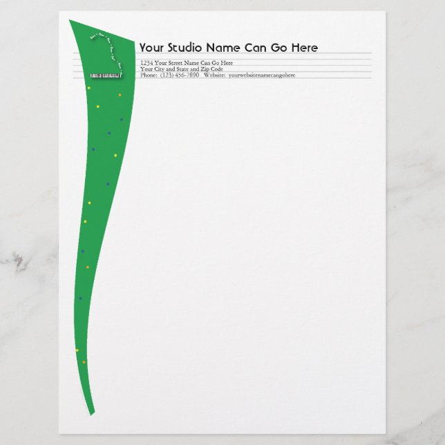 Green Grand Piano Letterhead (Front)