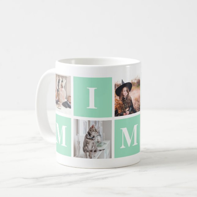 Green Grandmother Photo Collage Mimi Coffee Mug (Front Left)