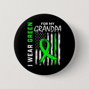 Green Grandpa Kidney Disease Cerebral Palsy Awaren 2 Inch Round Button