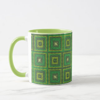 Green Granny Squares Pattern Mug