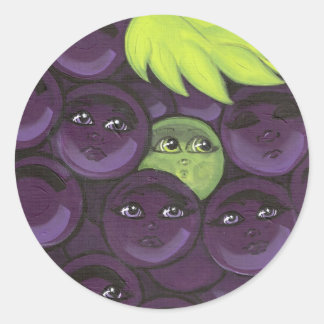 Green Grape Fitting In Classic Round Sticker
