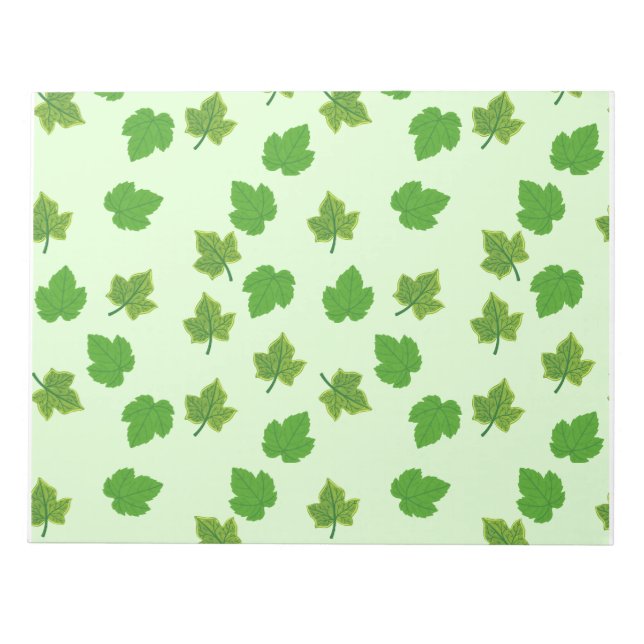 Green Grape Leaf Patterned Notepad (Front)