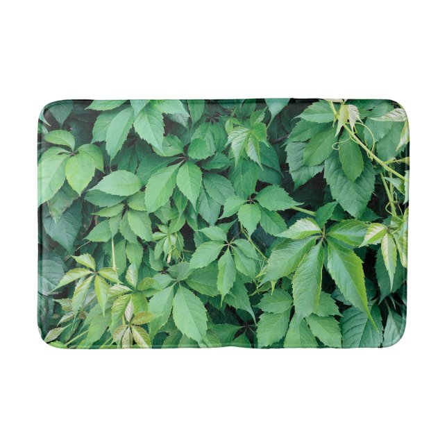Green Grape Leaves Bath Mat (Front)