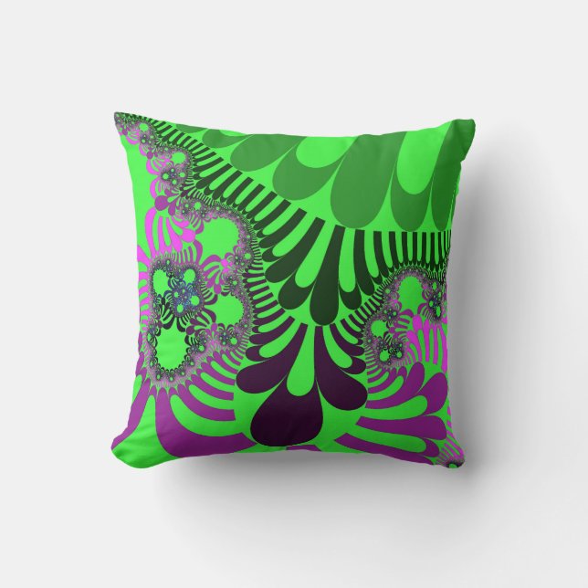Green Grape Mod Throw Pillow (Front)