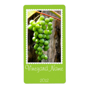 Green Grape Personalized Wine Label
