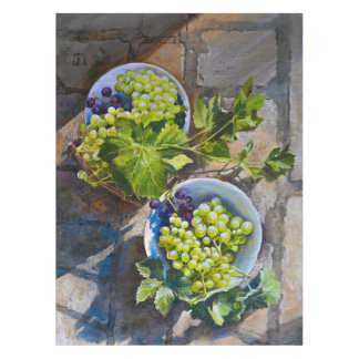 Green Grape Still Life Painting Tablecloth