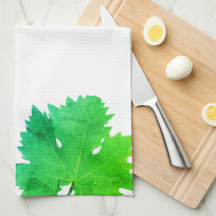 Green Grape Vine Green Leaves Kitchen Towel