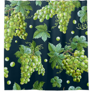 Green Grape: Watercolor Dark Pattern